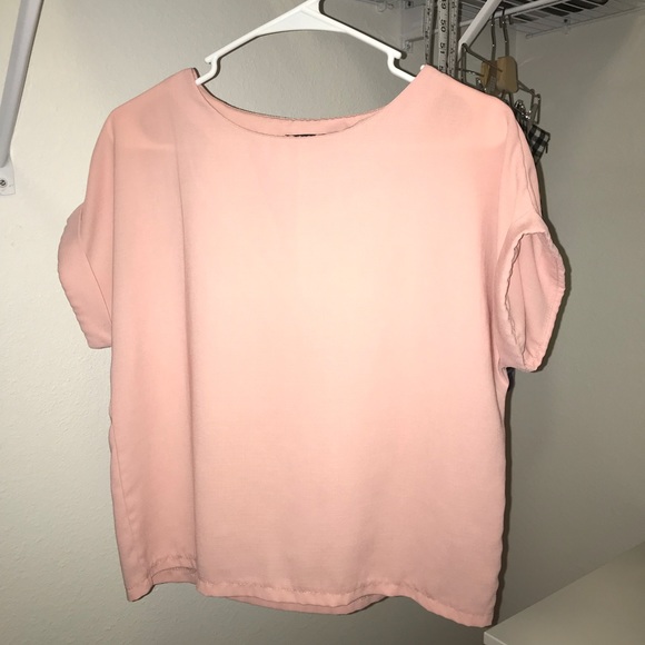 ROMWE Tops - pink cuffed shirt :)